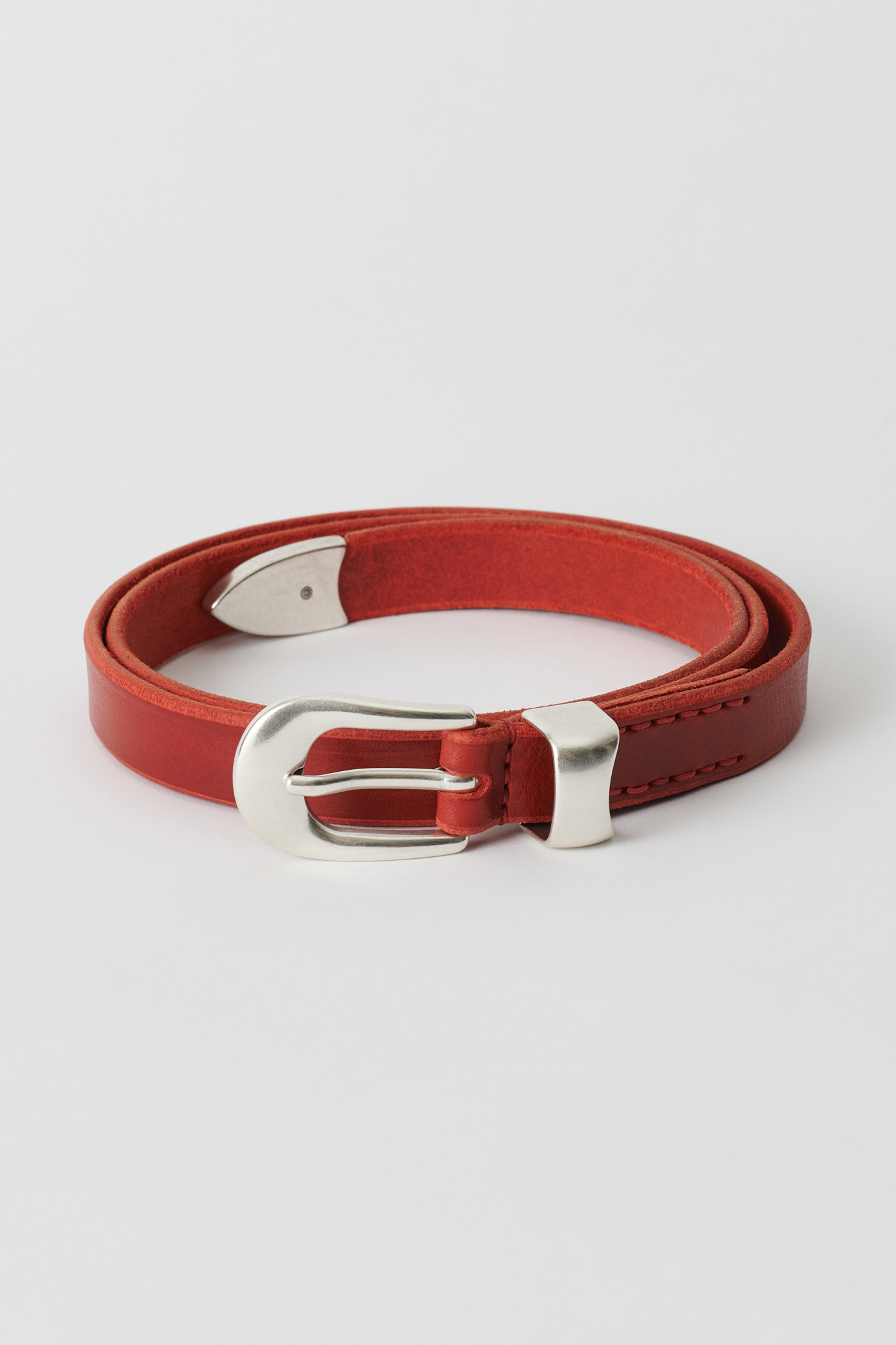 2 cm Belt Lipstick Red Leather