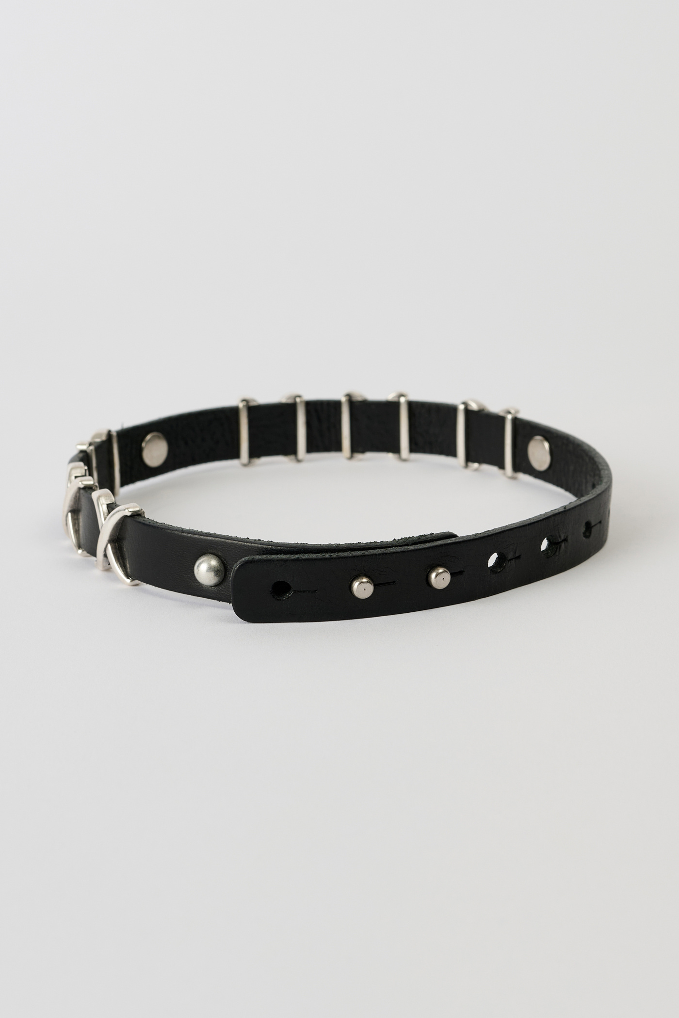 2 CM Choker Trio Cross Black Leather