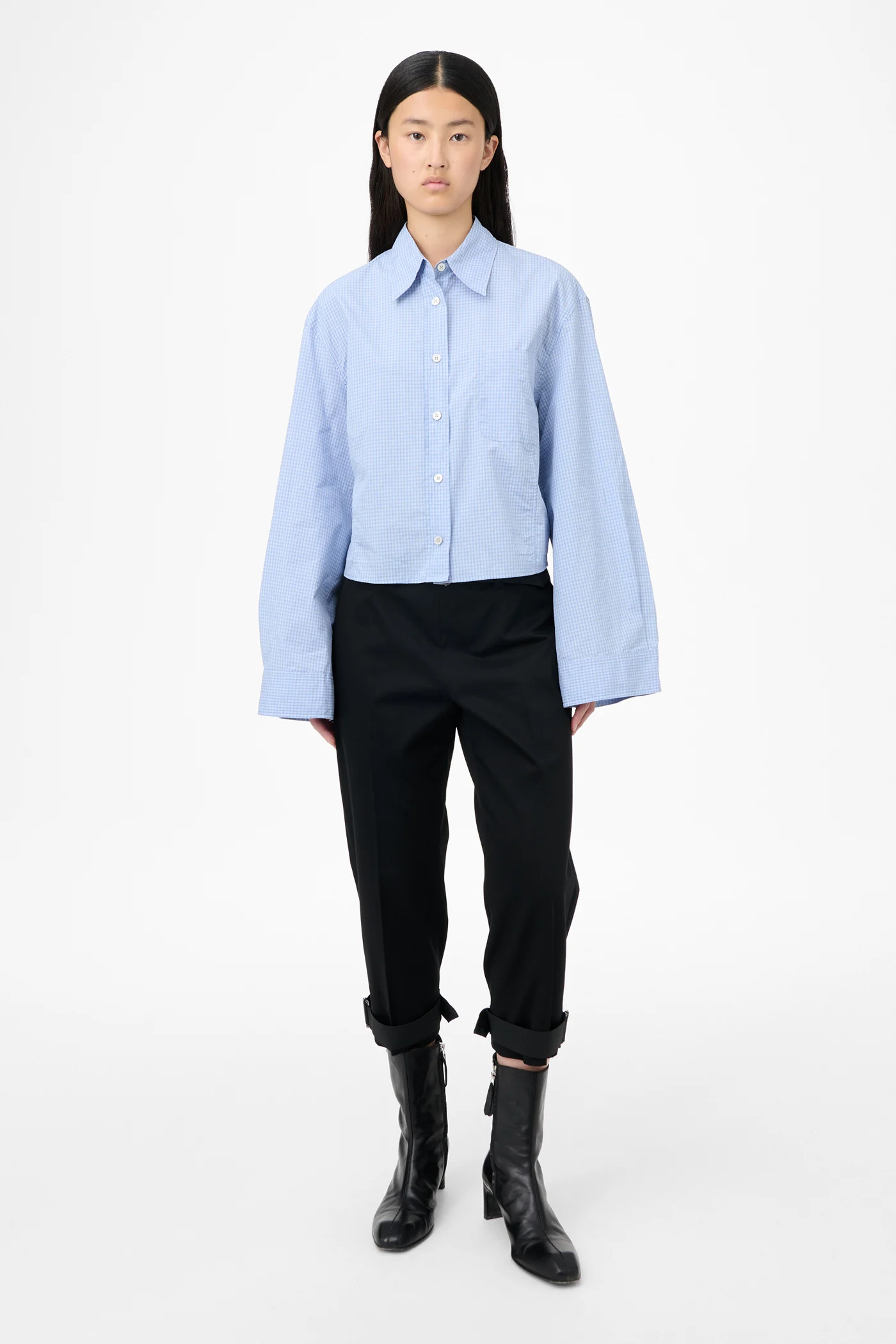 Balloon Shirt Micro Chip Check Super Poplin