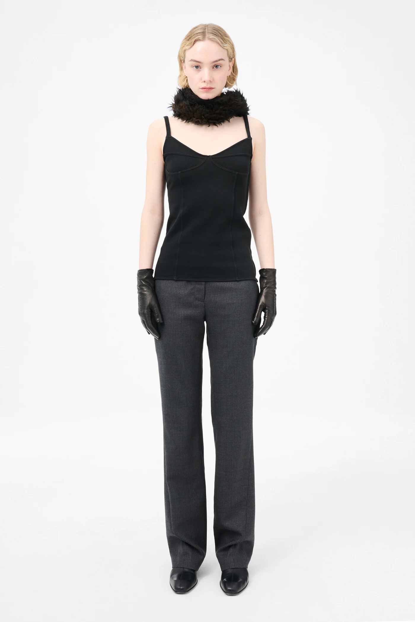 Cami Tank Washed Black Athletic Rib