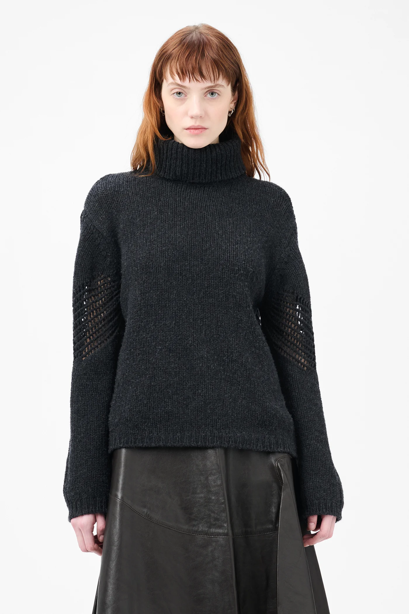 Cage Rollneck Charcoal Low Twist Merino