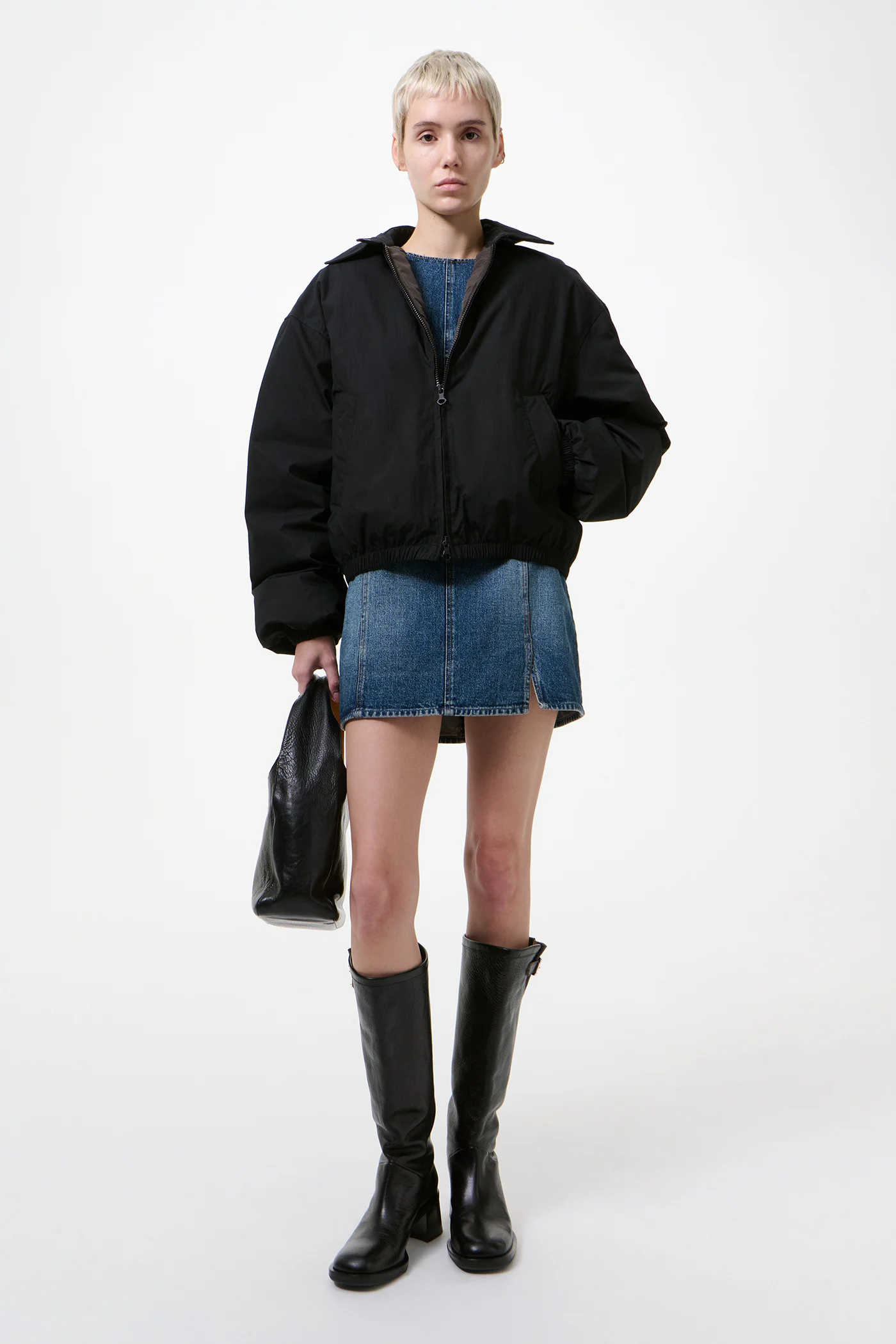 Cropped Avenue Puffa Black Tide Cotton Nylon