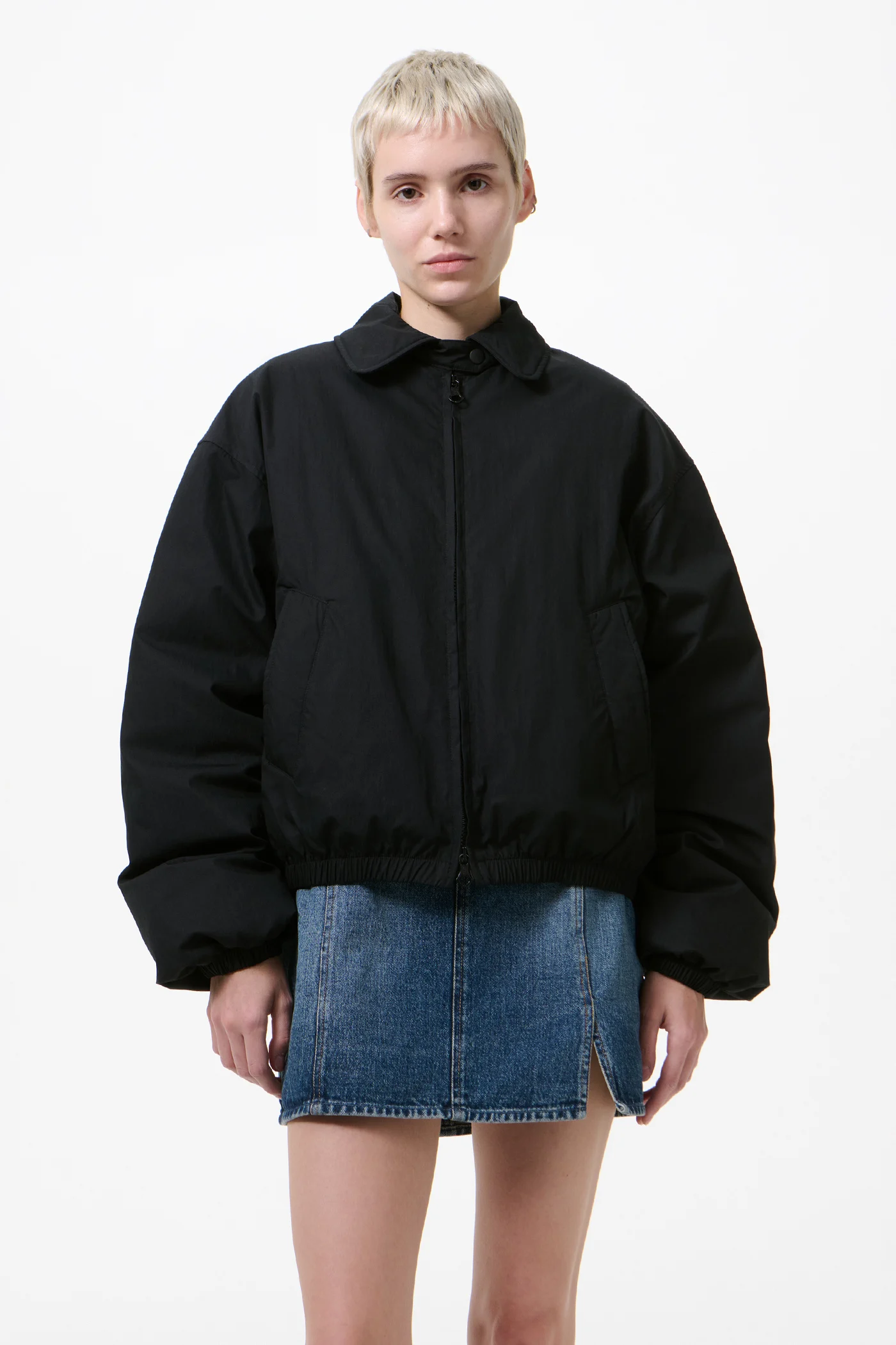 Cropped Avenue Puffa Black Tide Cotton Nylon