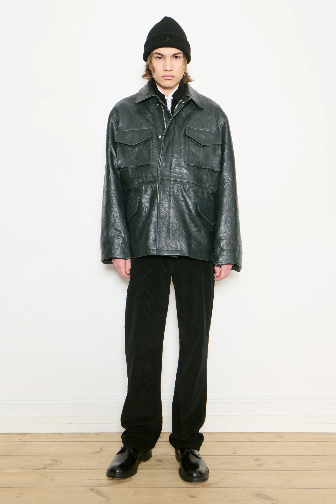 Borough Jacket Bottle Green Leather