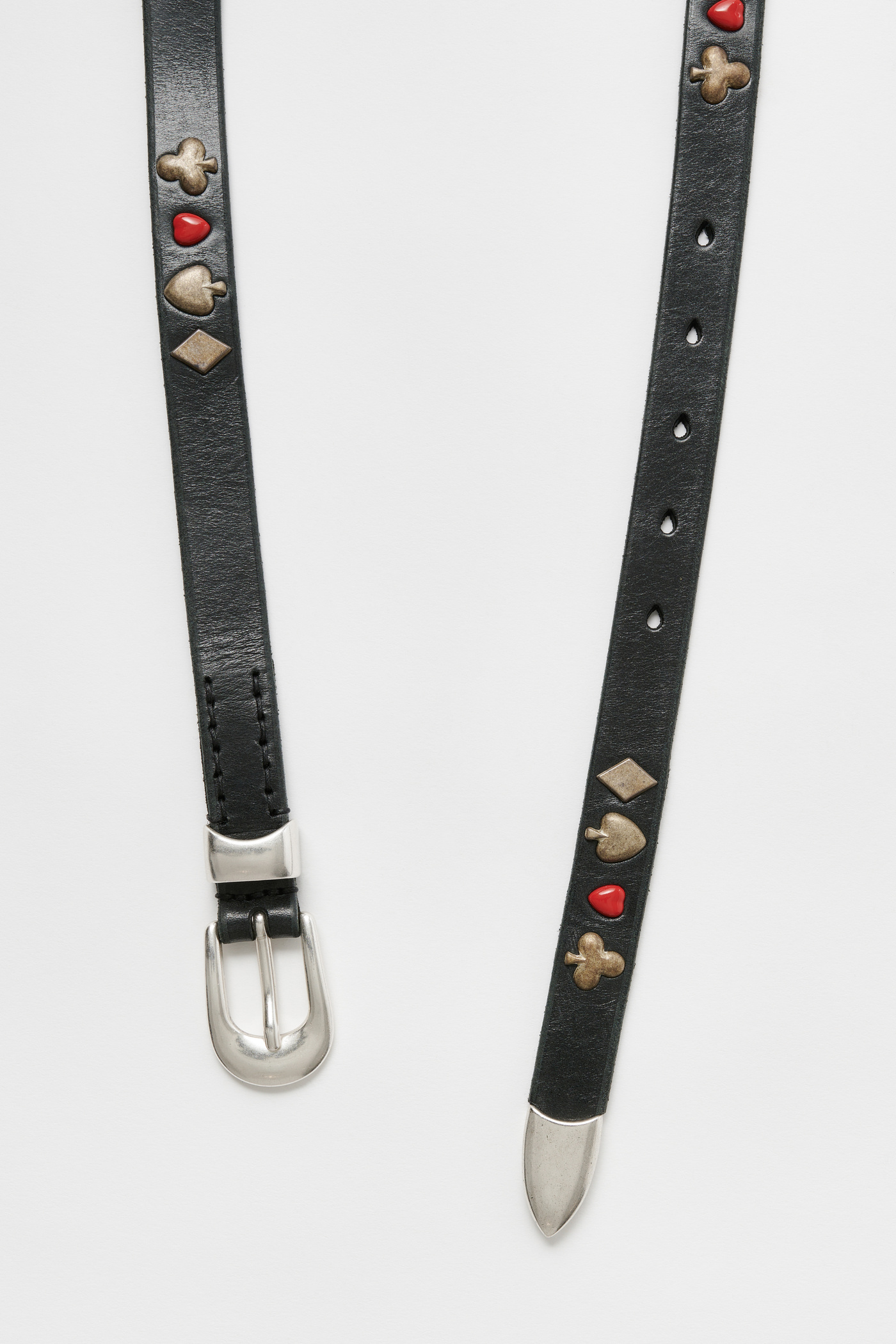 2 cm Card Deck Belt Black Bridle Leather