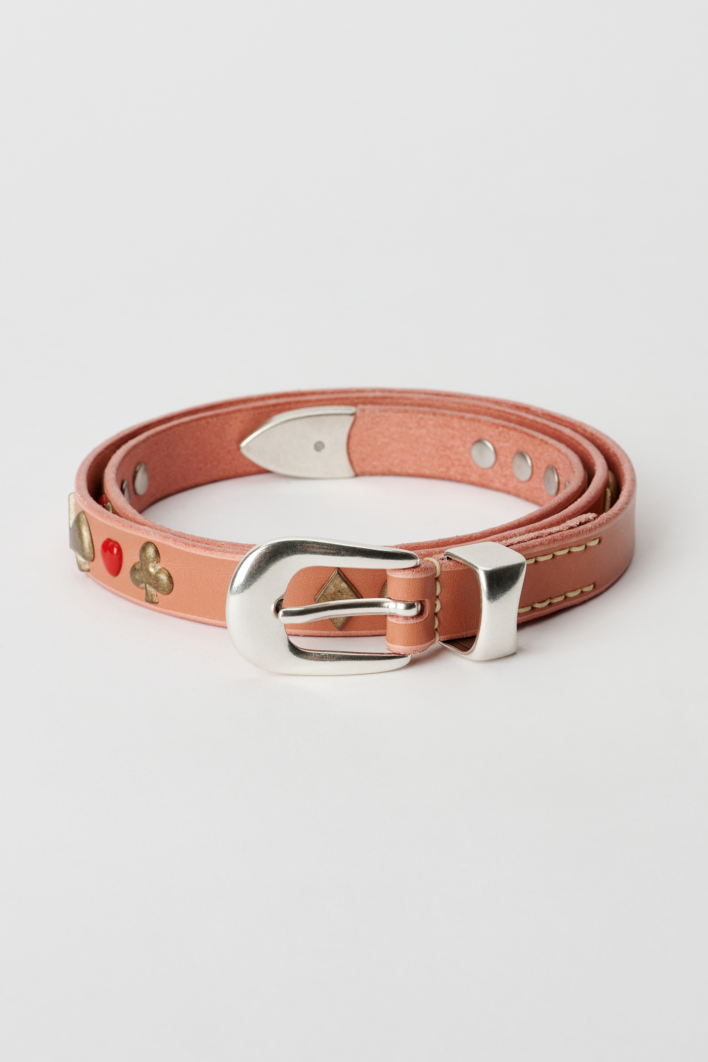 2 cm Card Deck Belt Tasty Pink Leather