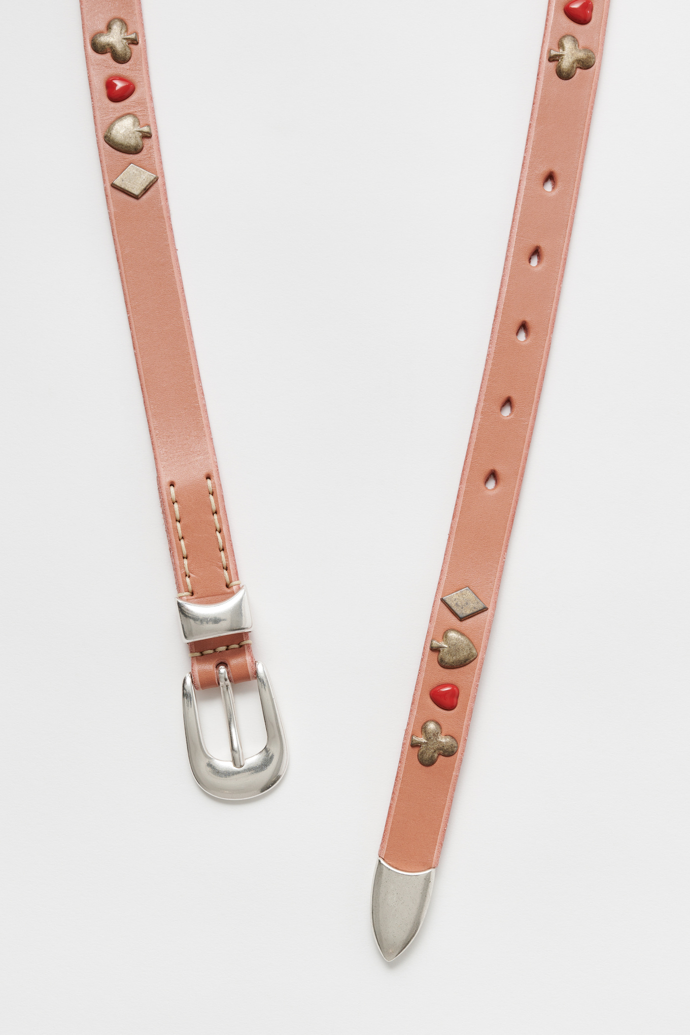 2 cm Card Deck Belt Tasty Pink Leather