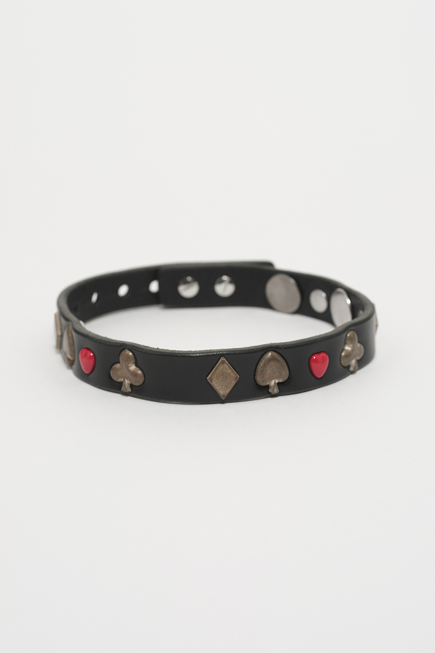 2 cm Card Deck Choker Black Bridle Leather