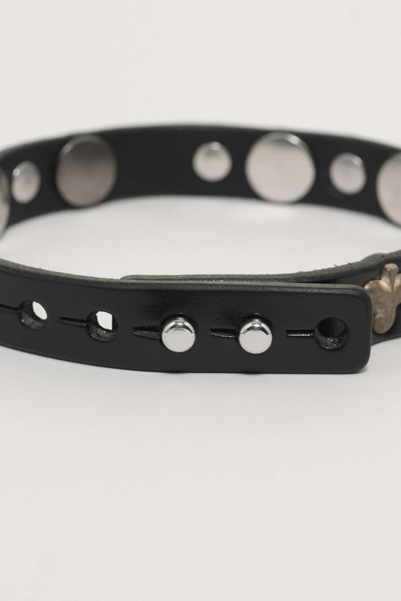 2 cm Card Deck Choker Black Bridle Leather