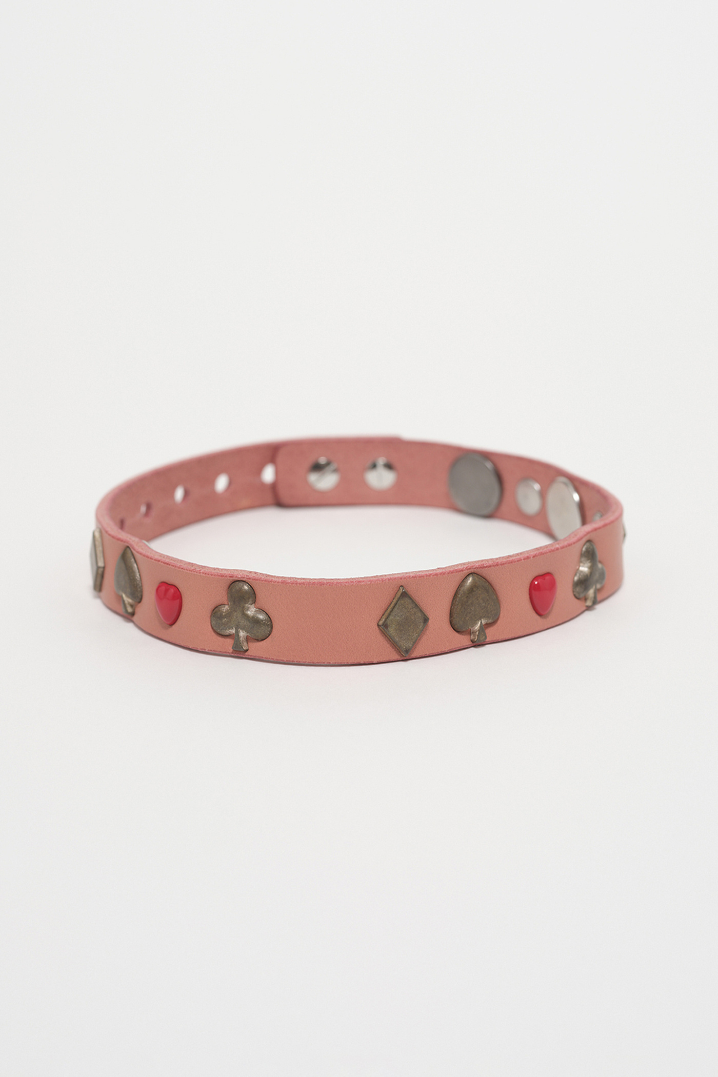 2 cm Card Deck Choker Tasty Pink Leather