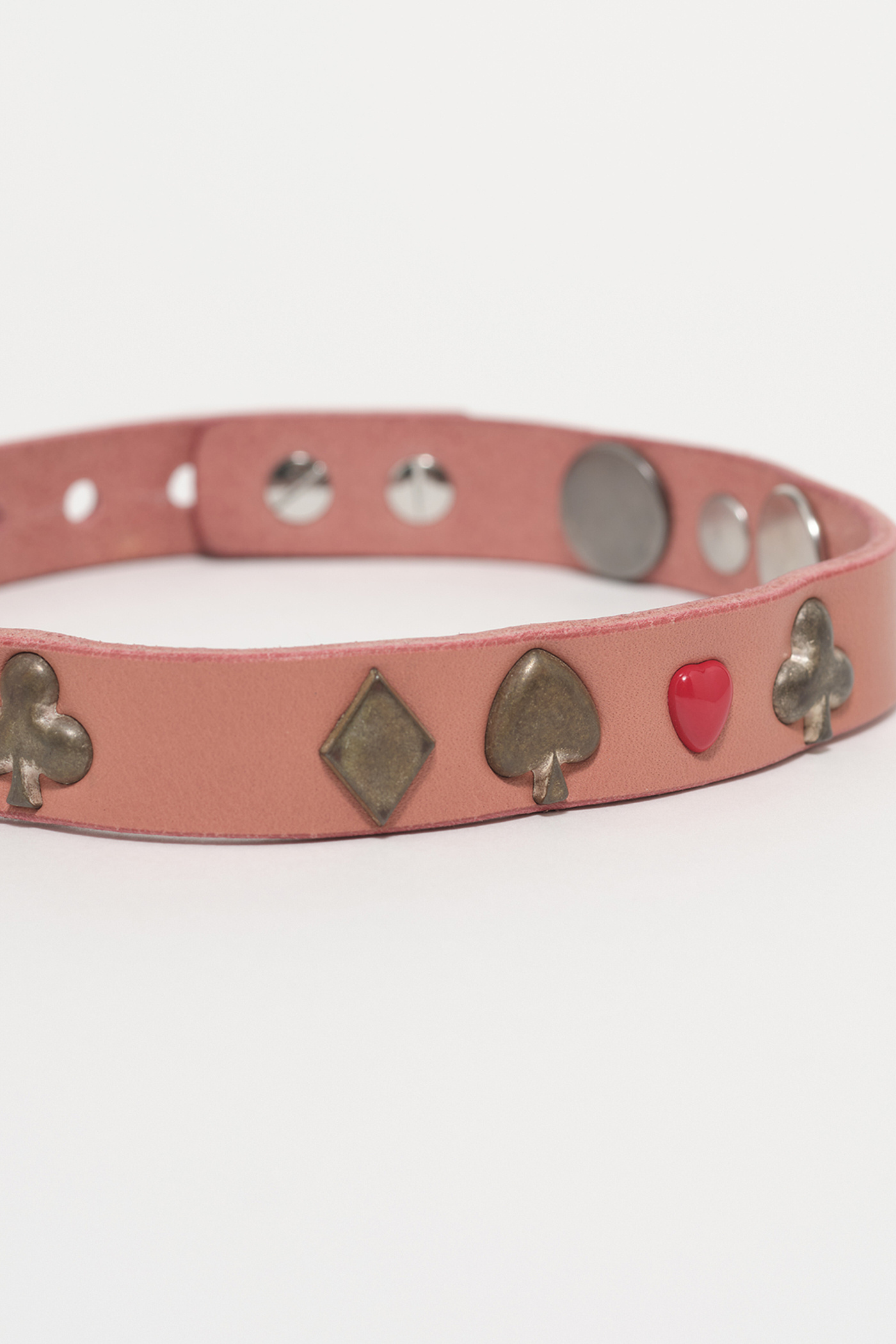 2 cm Card Deck Choker Tasty Pink Leather